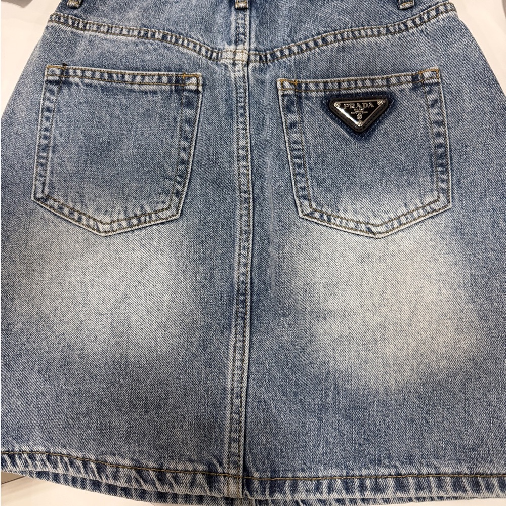 Prada Light Blue Denim Mini Skirt